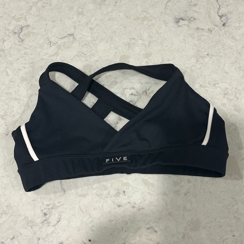 FIVE Kids Black Sports Bra with White Trim